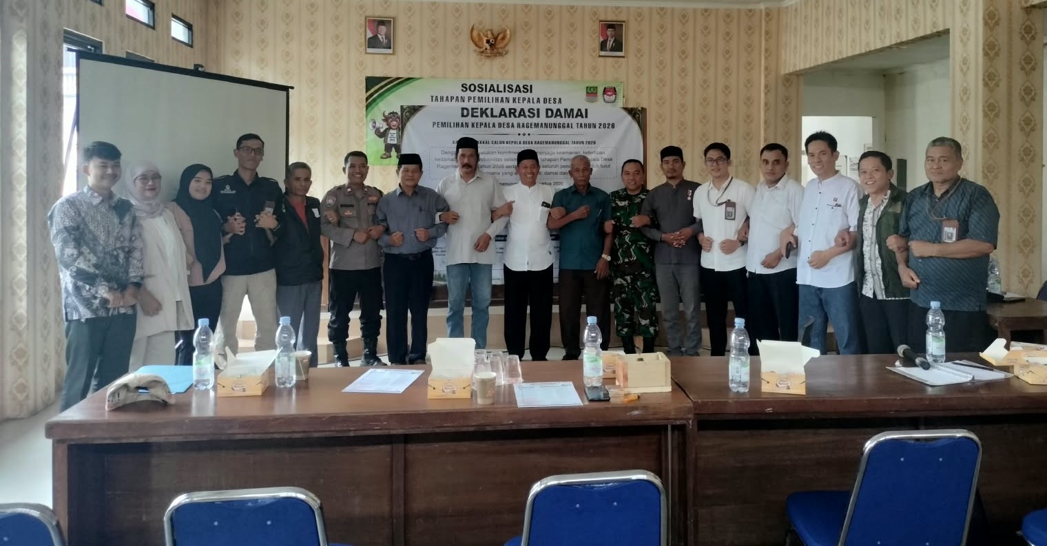 Sosialisasi Tahapan Pilkades Ragemanunggal Dirangkai Deklarasi Damai Bersama Bakal Calon
